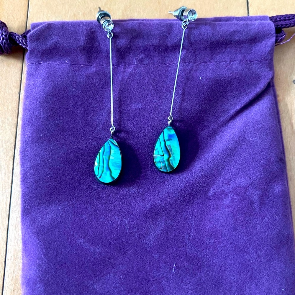 Sterling Silver Abalone Earrings